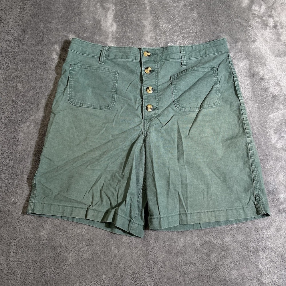 90s Y2K Lee Relaxed Fit High Rise Button Fly Shorts Green 32 Waist